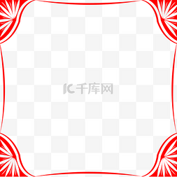 小清新边框简单图片_手绘简约中国红文艺清新边框透明