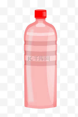 手绘粉色瓶子图片_粉色饮料瓶子插画