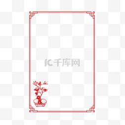 纹样背景图片_水墨花鸟复古春节新年中国风边框