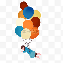 彩色漂浮气球图片_彩色气球女生