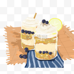 柠檬手绘饮品图片_甜品美食蛋糕手绘插画