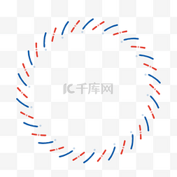 红色圆边框图片_手绘红蓝彩色圆型边框对话框