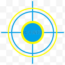 简约ui图片_简约撞色扁平风锁定瞄准UI图标