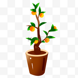 橘子插画素材图片_黄色橘子水果元素