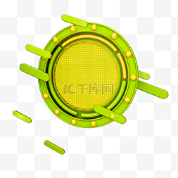 绿色圆形时尚背景板C4D电商装饰元
