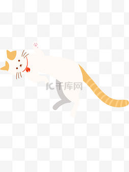 卡通小猫玩耍图片_手绘卡通打滚撒娇玩耍的可爱小猫