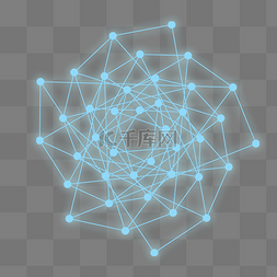 装饰多边形图片_蓝色点状多边形图案PSD透明底