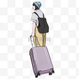 新年旅游图片_春运时拿着行李的旅客6