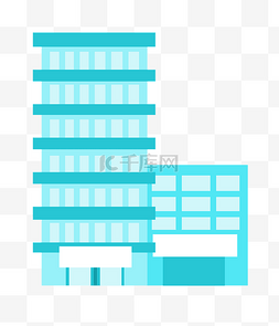 商铺节dm单图片_蓝色高楼建筑