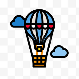 天上气球图片_热气球卡通免扣素材