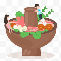 火锅手绘海报图片_中华传统美食之重庆火锅应该是卡