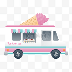 美味冰淇淋快餐车矢量素材