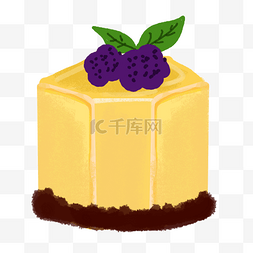 柠檬果酱蛋糕小甜品手绘插画