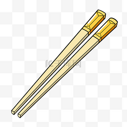 手绘一双筷子