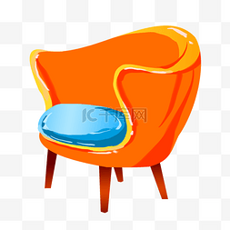 蓝色靠背椅图片_橘色座椅靠背椅