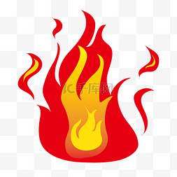红色火苗火焰插画图片_燃烧的红色火焰插画