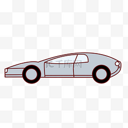 灰色的手绘汽车插画