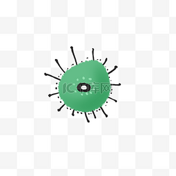 细菌病毒微生物图片_仿真绿色细菌病毒