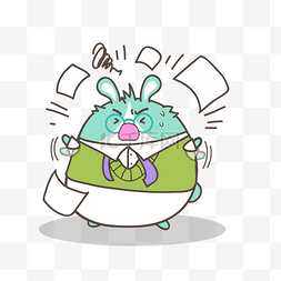 萌萌的兔子图片_可爱卡通焦头烂额烦躁的萌萌哒兔