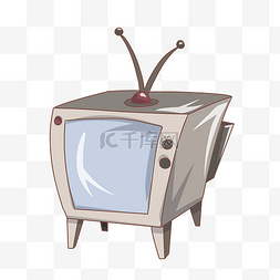卡通的电视机图片_白色的电视机插画