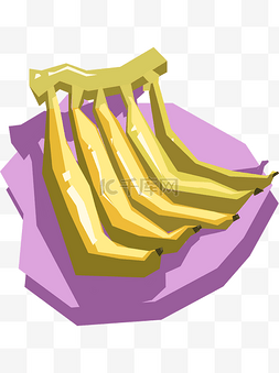 香蕉几何图片_水果元素之手绘几何大香蕉可商用