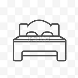 卧室大床图片_卡通简笔线条大床