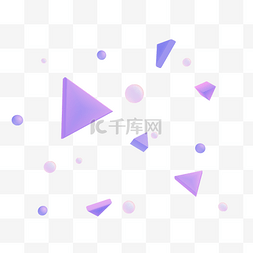 C4D浅紫色悬浮装饰