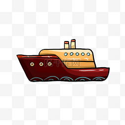 轮船船体图片_精美的卡通船只插画