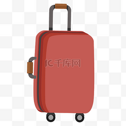 红色卡通行李箱图片_手绘卡通红色行李箱插画