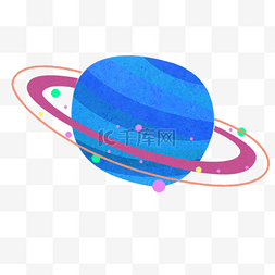 星球插画图片_蓝色科技星球元素