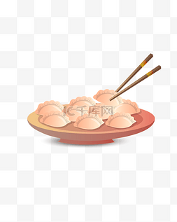中国卡通美食图片_矢量手绘卡通饺子