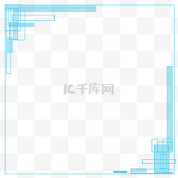 重瓣空心泡图片_蓝色方框装饰边框