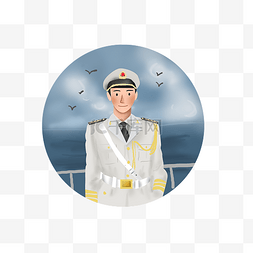 航母和海军图片_建军节手绘海军士兵