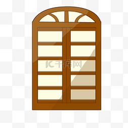 棕色的装修窗格插画
