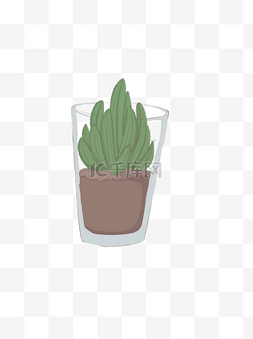 杯子植物图片_手绘小清新杯子植物