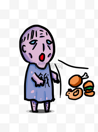 饿死鬼图片素材_中元节鬼节q版漫画风格饿死鬼