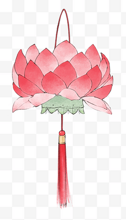 莲花灯素材图片_新年元宵节吉祥莲花灯荷花灯粉色