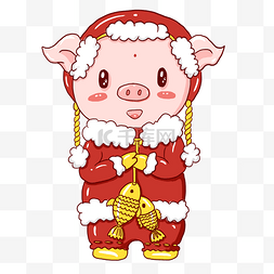 新年吉祥动物图片_2019猪年新年手绘卡通可爱吉祥猪