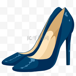 漂亮的高跟鞋图片_蓝色的高跟鞋手绘插画