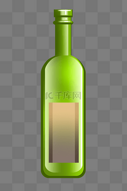 绿色啤酒瓶酒瓶插画