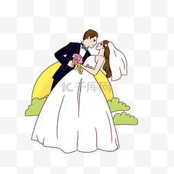欧式婚礼素材图片_欧式婚礼浪漫新人插画