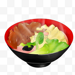 一碗蔬菜图片_手绘一碗烫菜插画