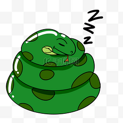 睡眠的插画图片_世界睡眠日睡觉的蛇