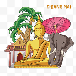 曼谷清迈佛教旅游东南亚PNG