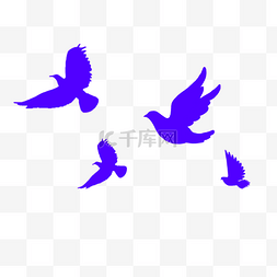 蓝色简约飞鸽装饰图案