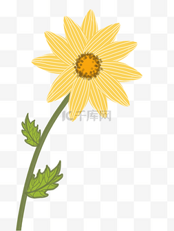 向日葵叶子卡通图片_手绘黄色向日葵下载