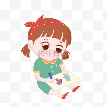手绘小学生女图片-手绘小学生女素材-手绘小学生女模板图片下载-千库网