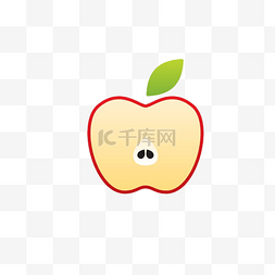 绿色暖色调图片_水果类装饰图案图标苹果