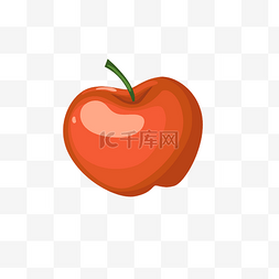 绿色暖色调图片_水果类装饰图案大红苹果