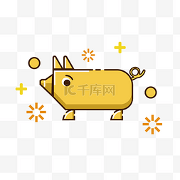 黄色2019图片_2019新年农历新年2月5日春节过年猪